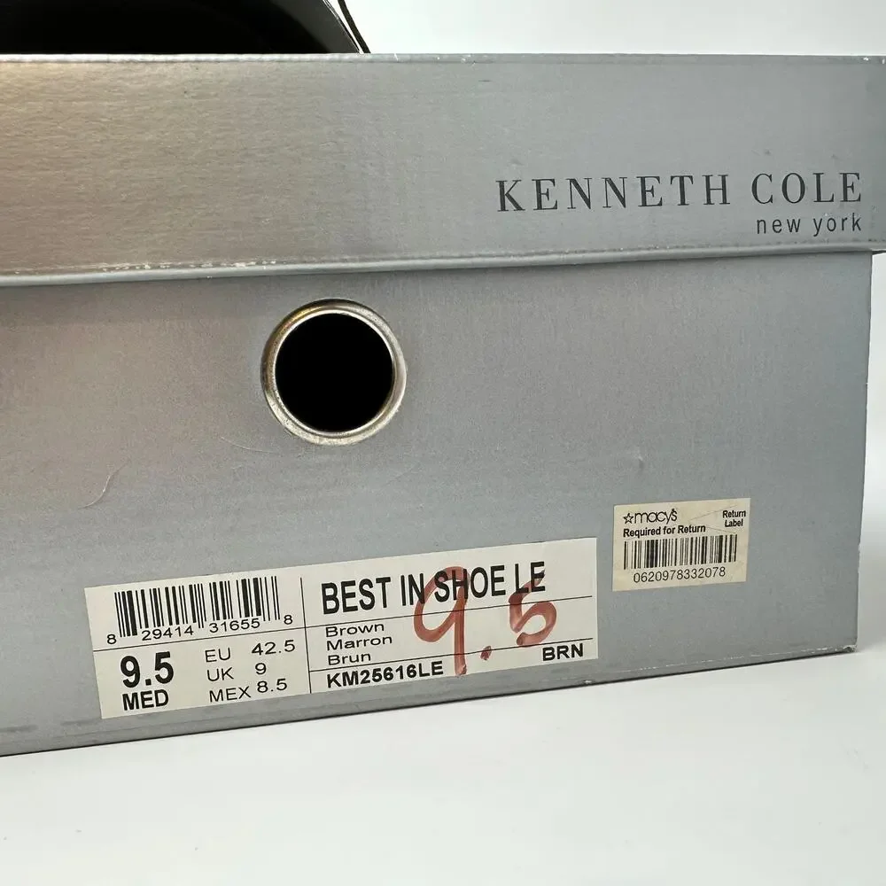 Kenneth Cole Dress Shoes Mens 9.5 M Brown Leather Derby Lace Up Best in Shoe LE